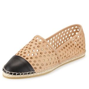 Loeffler Randal Perforated Leather Espadrille Flat